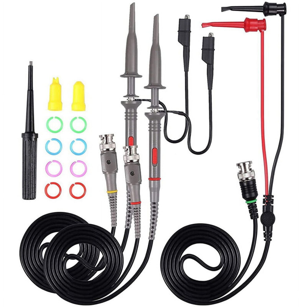 P6100 100 Mhz Oscilloscope Clip Probes With Bnc To Test Lead Kit 9557311690181