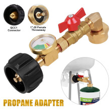 Cocobaby Propane Refill Adapter with Valve and Gauge, Fill 1 Lb Bottles From 5-40 Lb Tank