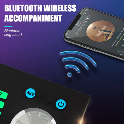 Stereo Sound Audio Mixer Multi-Purpose Audio Interface for Recording Live Stream 2