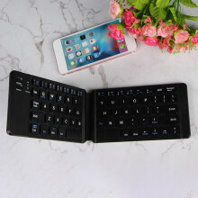 Foldable Bluetooth Keyboard - Portable, Rechargeable, Full Size, Ultra Slim Compatible with iOS, Android, Windows, Smartphone, Tablet, Laptop