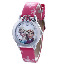 Frozen Princess Cartoon Watch Girls Cute Quartz Watch Red