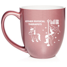 Physical Therapist Superstar Unicorn Funny Ceramic Coffee Mug Tea Cup Gift for Her, Him, Friend, Coworker, Wife, Husband (16oz Rose Gold)