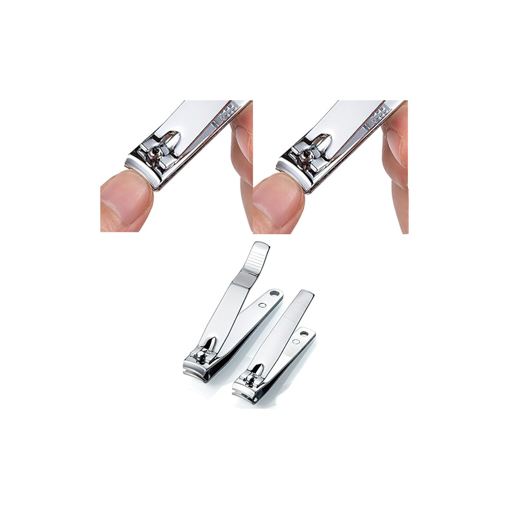 2Pcs Stainless Steel Nail Clippers Manicure & Pedicure 9058772060167