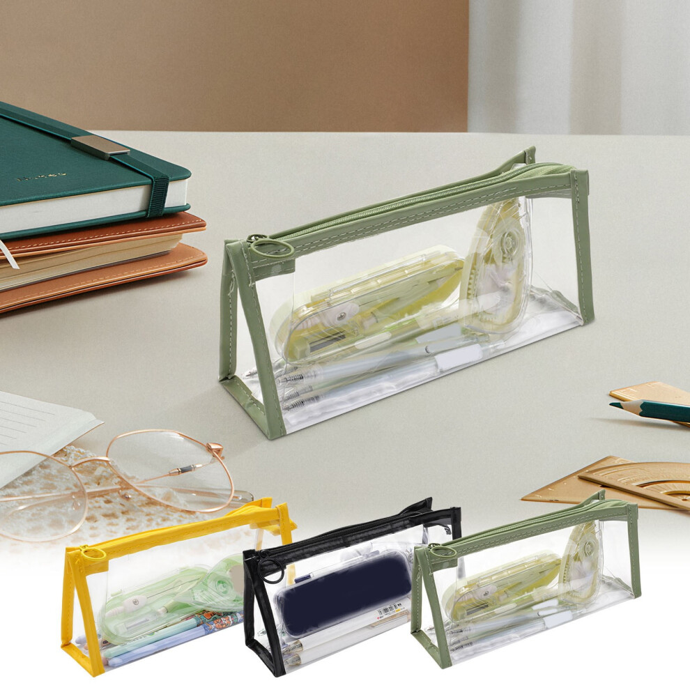 Jacenvly Clear Pencil Bag - Multifunctional Organizer, Travel Cosmetic & Pen Bag, Compatible with Office, School, College - Great Gift
