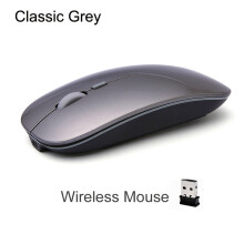Erilles Rechargeable Optical Wireless Mouse Slient Button Ultra Thin Mini Optical Ultrathin USB 2.4G Mice for Computer Laptop PC