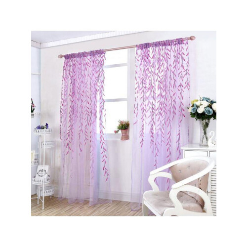 Leaves Print Design Sheer Curtain Pattern Voile Panel Drape Room Window Curtains