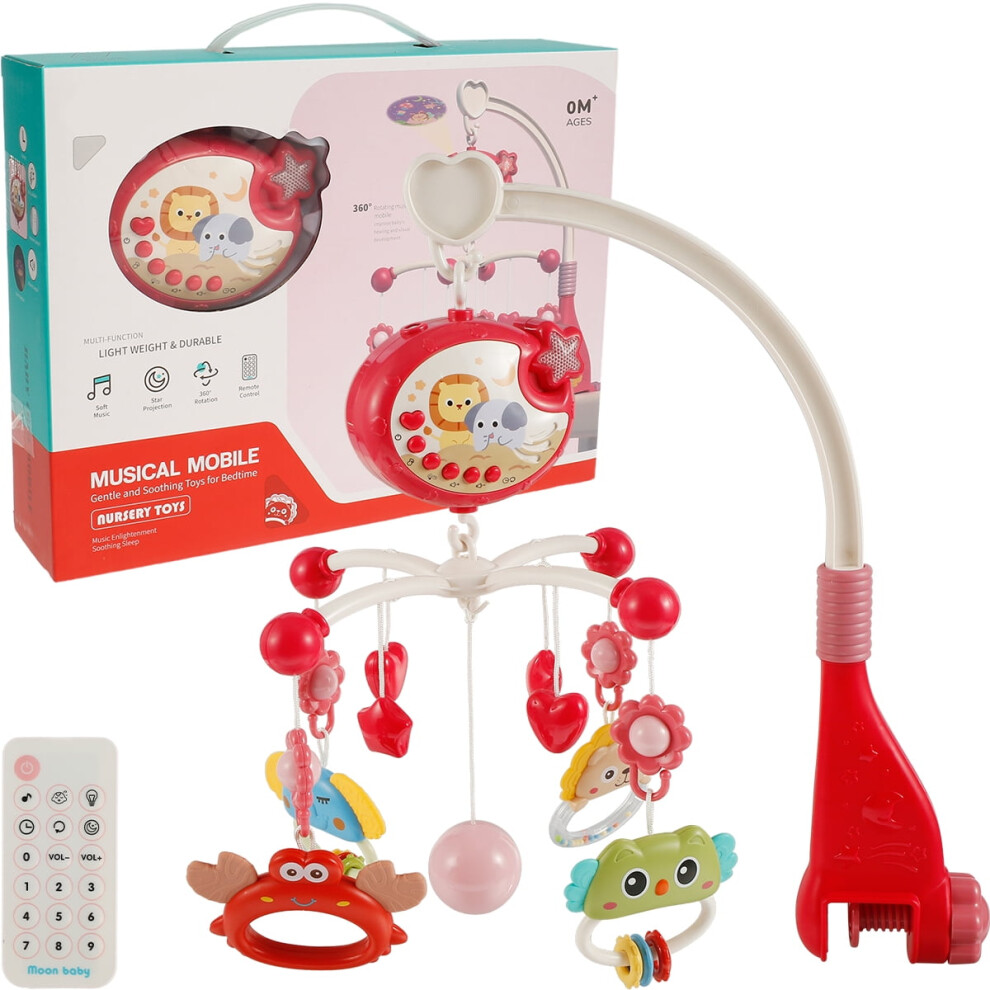 Ikoopy Musical Crib Mobile With Projector And Night Rotating Animal Rattles Light
