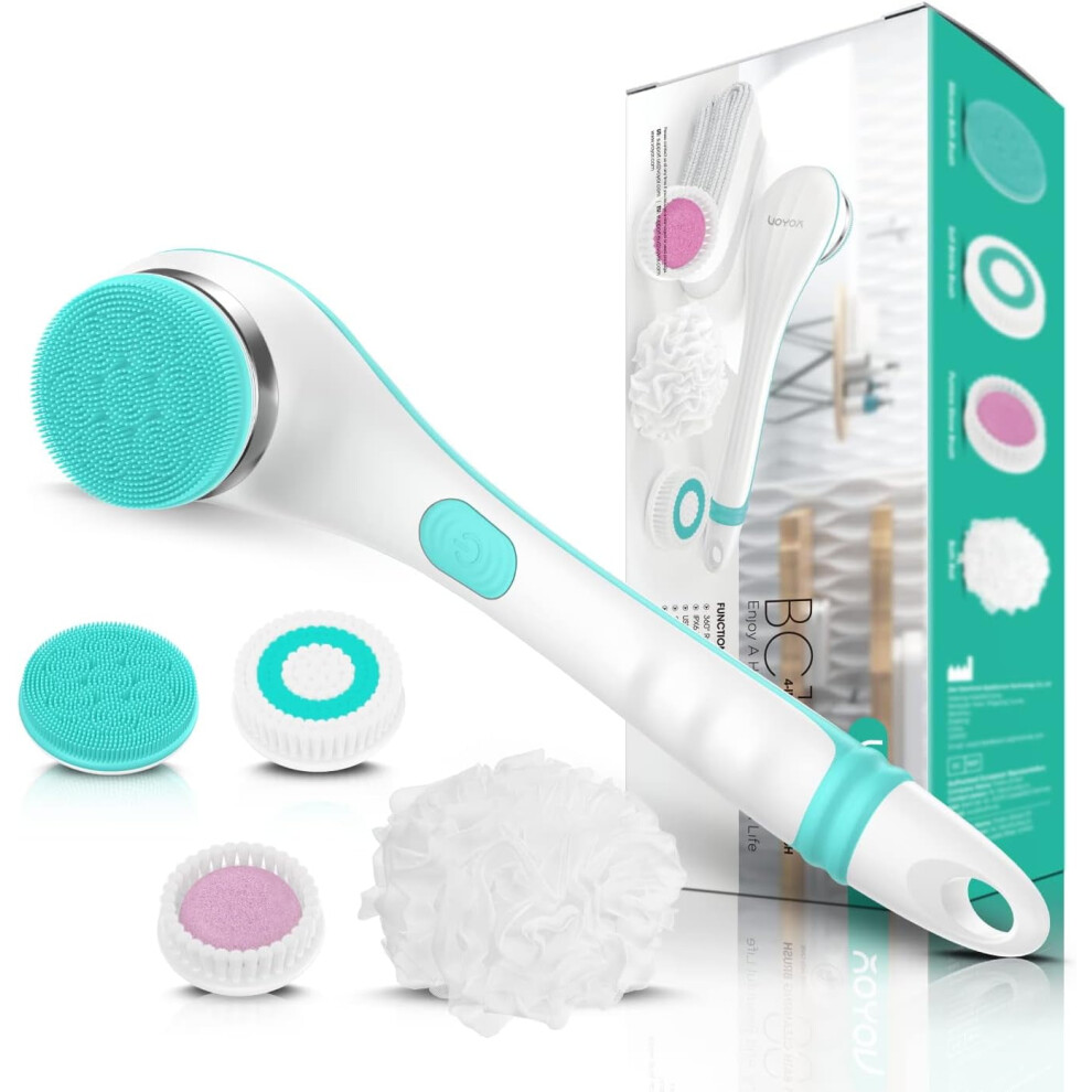 Electric Body Brush,Back Scrubber for Shower, Rechargeable Exfoliating Bath Brush Powered Shower Brush, Exfoliation, Massaging Spin Brush