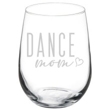 Wine Glass Goblet Gift Dance Mom with Heart (17 oz Stemless)