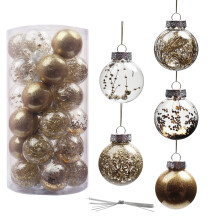 Moocorvic 30Pcs Christmas Balls Ornaments, Colorful Plastic Ball Decorations Pendant for Xmas Tree, Yard, Home, Garden (Red, Gold, Silver 2.5'')