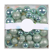 44PCS Christmas Tree Ornaments Balls Set 1.2"/1.6"/2" Glittering Shatterproof Plastic Xmas Baubles for Holiday Wedding Party, Green