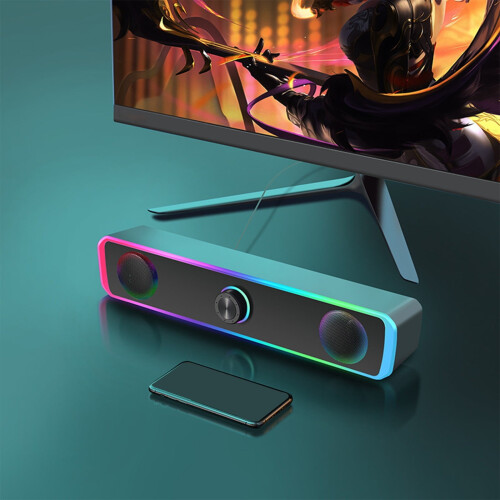 YOLOKE USB Powered and 3.5 mm Aux-in Computer Speakers, ABS Black