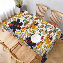 Mario Rectangular Tablecloth Water Resistance Antiwrinkle Spillproof Soft Fabric Table Cloth 60"X90"