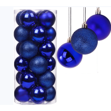 24pcs Shatterproof Plastic Christmas Baubles 3cm, Blue Xmas Tree Balls, Compatible with Holiday, Wedding, Party Decor