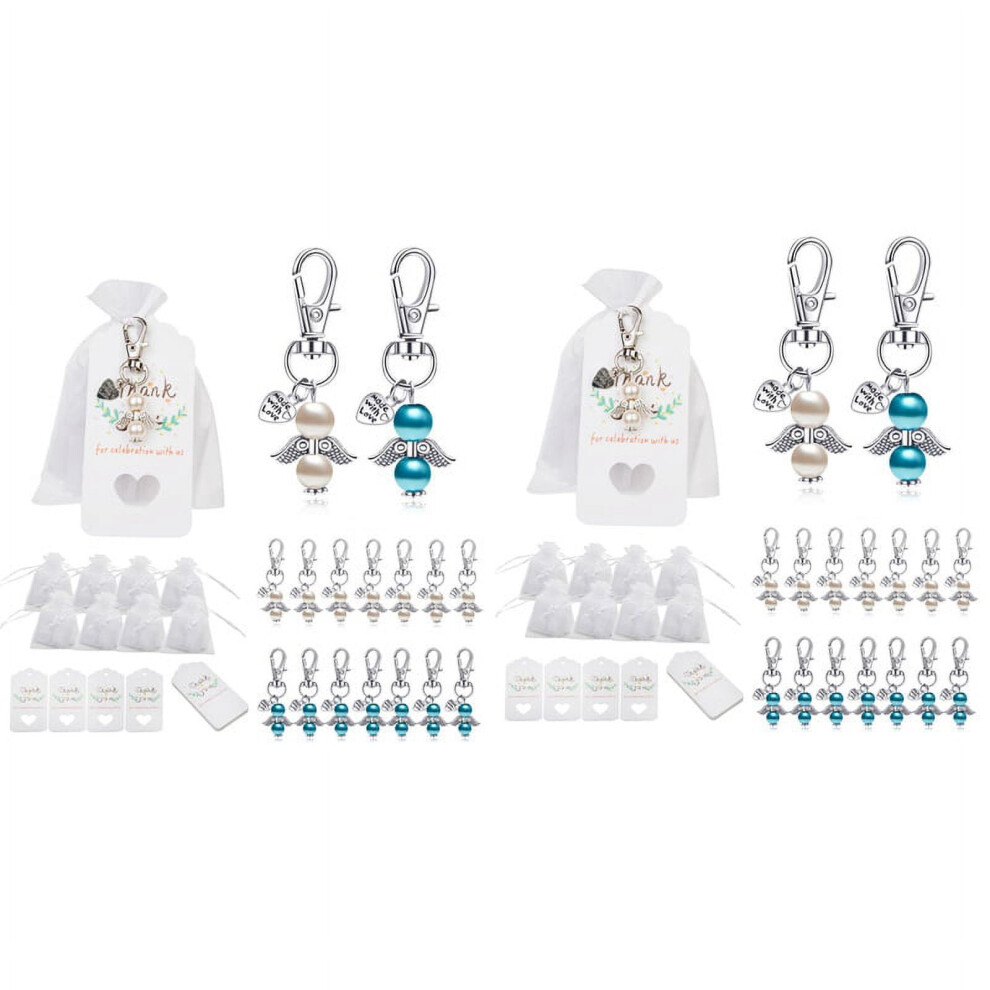 96 Baptism Sets Favor Souvenir Favors Wedding Angels + Organza Bags + Baptism Gift Pendants