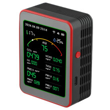 1 PC Air Quality Monitor, 15-in-1 for Smart Air Quality Tester, Real Time Display MT29 Black