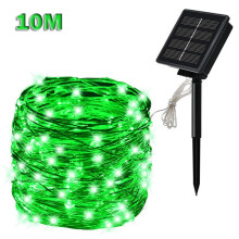 5M-30M Solar LED String Lights, Waterproof Copper Wire Fairy Lights for Garden, Yard, Party, Wedding, Christmas - Green, compatible with solar power