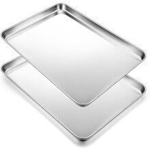 2 Pcs Baking Sheet Pan Set 16", Stainless Steel Large Cookie Sheets, Commercial