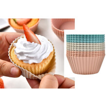 Hariumiu Silicone Muffin Cups 12/24pcs/set Silicone Muffin Cup Round Non-stick Bpa Dishwasher Safe Cake Cupcake Baking Mold Nonstick Muffin Cups