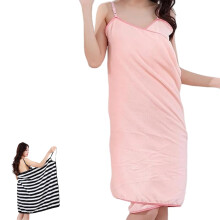 Wearable Bath Towel with Adjustable Straps, Super Absorbent Oversized Towel Wrap for Women, Pink Large