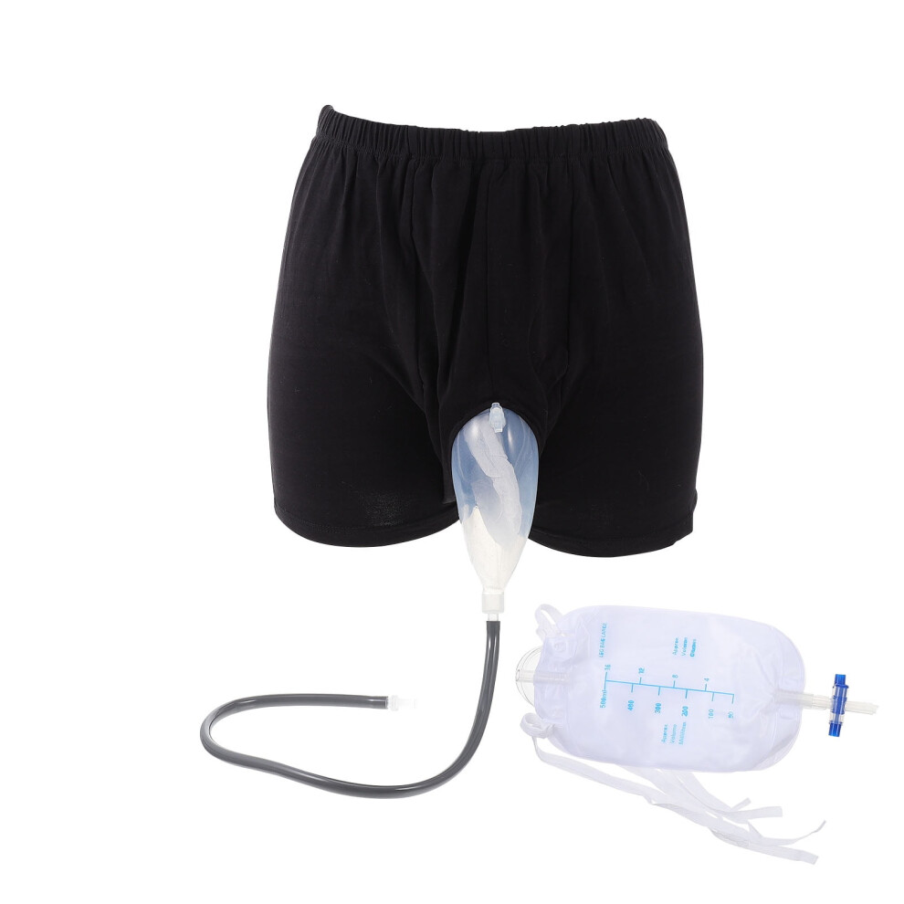 1 Set Male Urinals Underwear Wearable Urine Bag Incontinence Pants Leak Proof Elderly Underwear