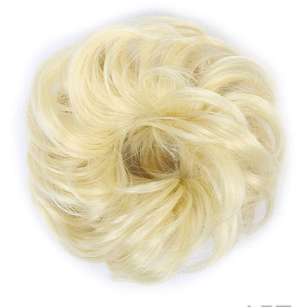 Hair Bun Extension with Rubber Band, Heat Resistant Synthetic Chignon Hairpiece for Updo Styles