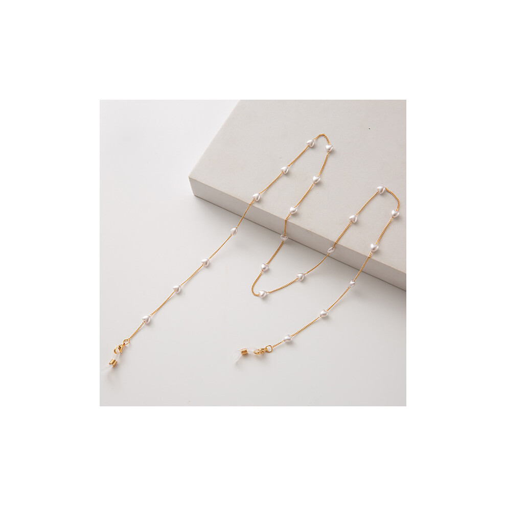 Glasses Cord Beads (Chenille Cord) Heart Pearl