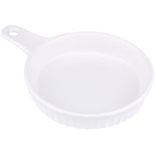 Hand-Painted Stoneware Baking Dish with Handle for Oven Cooking