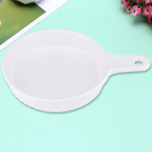 Hand-Painted Stoneware Baking Dish with Handle for Oven Cooking 2