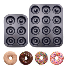 Hariumiu 1/2Pcs Donut Pan 6/12 Grids Carbon Steel Donut Mold Non-stick Baking Tray Even Heat Distribution Donut Pan for Home Kitchen
