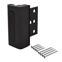 Door Reinforcement Lock, Privacy Door Latch Construction 3 Inch Stop Childproof Black