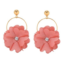 Fashion Women Rhinestone Flower Round Dangle Ear Drop Earrings Jewelry Gift