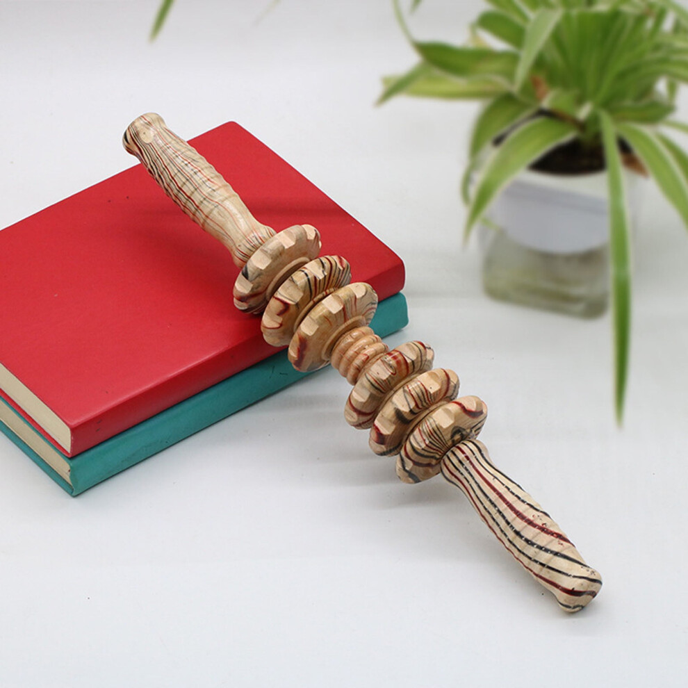 iZZZHH Wood Nine Wheel Abdominal Massager Massage Wheel Massage Stick Multiple Types of Roller Massager