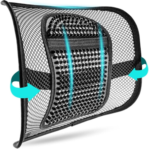 Mesh Lumbar Support, Airflow Backrest for Chair with Elastic Band