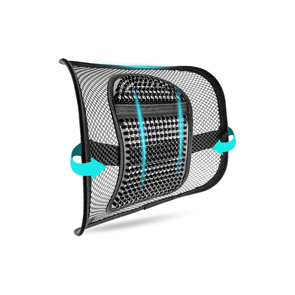 Mesh Lumbar Support, Airflow Backrest for Chair with Elastic Band