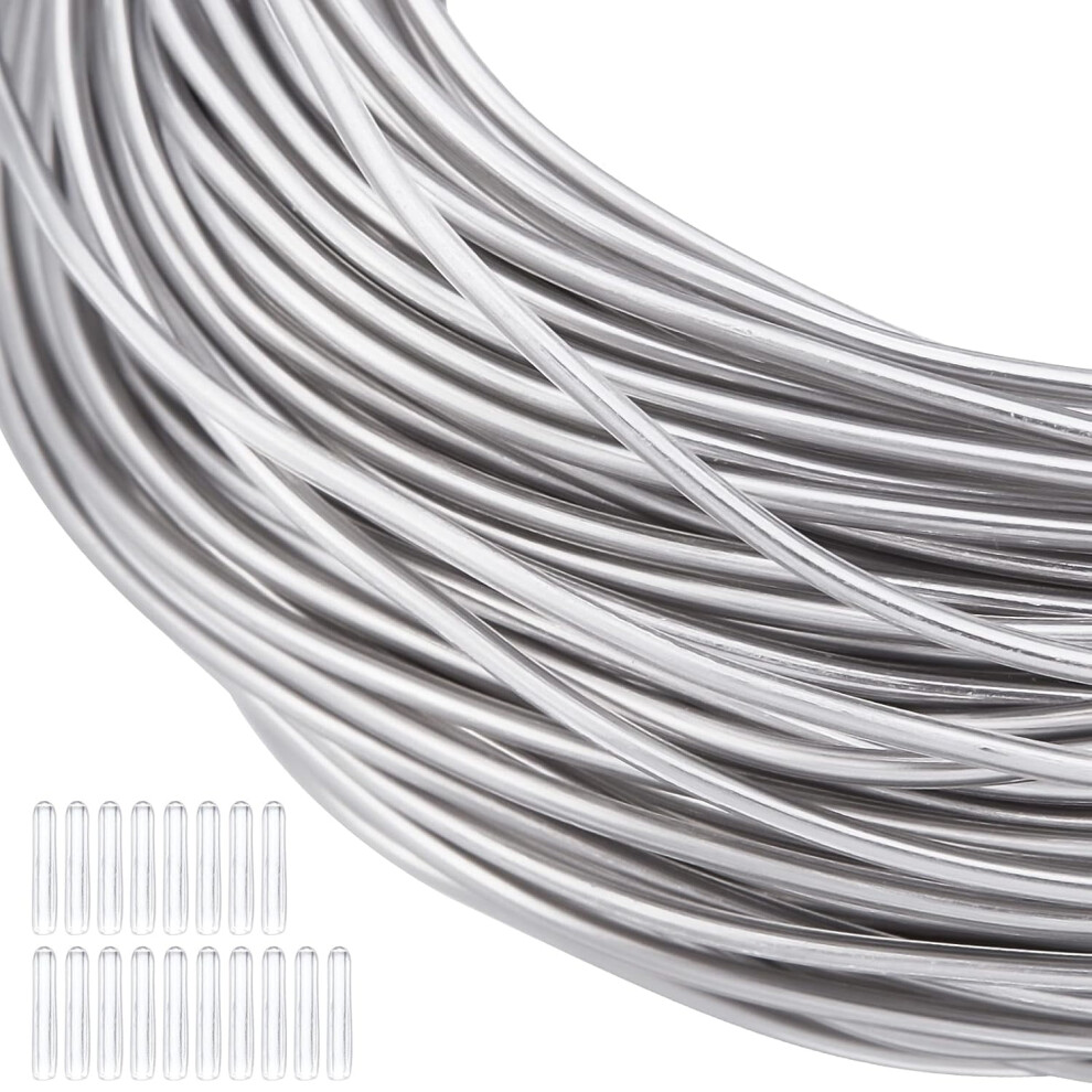 17 Gauge Silver Bendable Aluminum Craft Wire With 20 Caps, 131Ft Pvc Covered Wire For Hat Brims & Diy Crafts 9338982152150