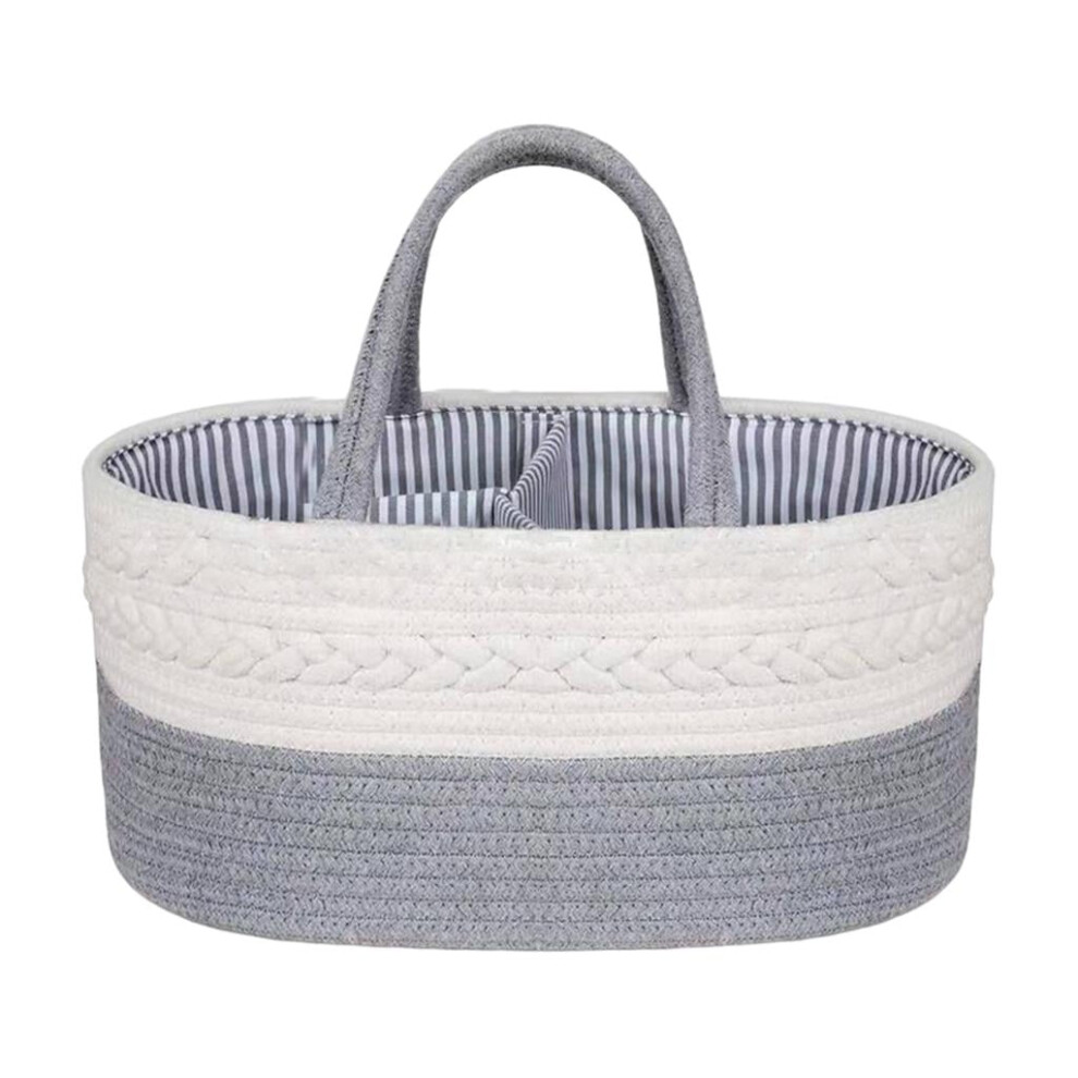 Woven Baby Diaper Caddy Large Organizer Nappy Storage Bin Newborn Basket