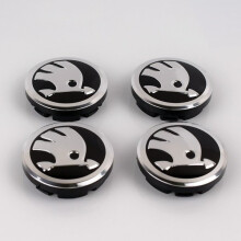 SK05 - 60MM 4-pack Hubcaps Skoda Silver one size