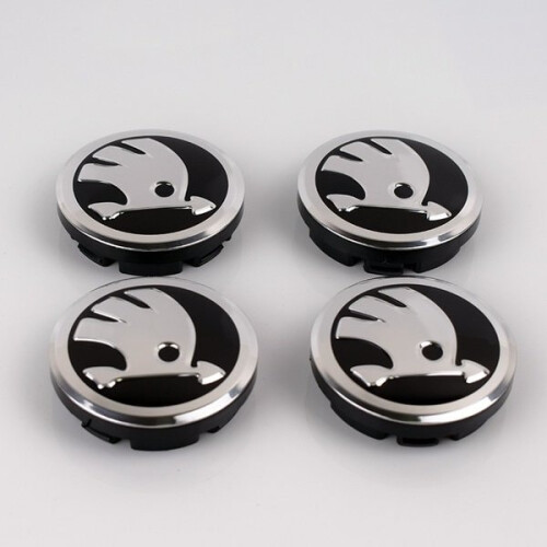 SK05 - 60MM 4-pack Hubcaps Skoda Silver one size
