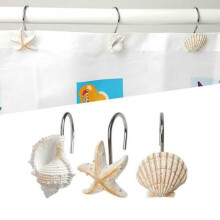 12Pcs Bathroom Decorative Seashell Shower Curtain Hooks Window Hangings Flash Deals