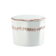 Ceramic Butter Dish with Lid and Storage Jar, White Retro Design, Microwave Dishwasher Safe