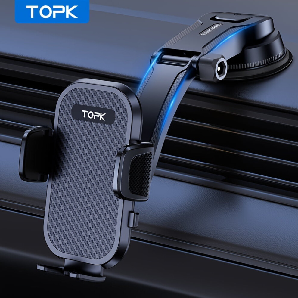 Topk Phone Holder For Car Dashboard, Upgraded Adjustable Horizontally And Vertically Cell Phone Mount For Car Dashboard Compatible With All Phones 9402001794208