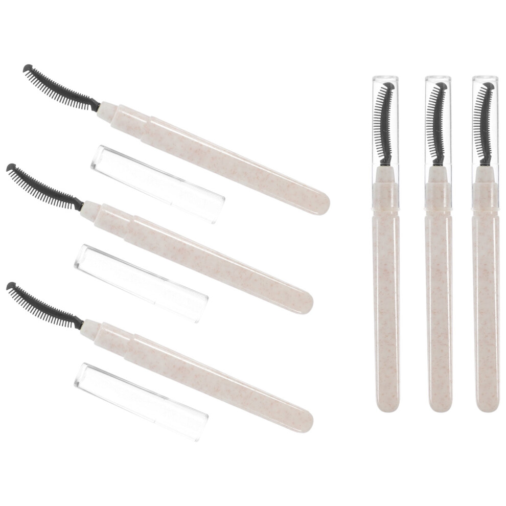 White 6 Pcs Eyelash Comb Eyebrow Brush Lash Wands Silicone Mascara Brush Eyelash Brush/Comb Pp Silica Gel