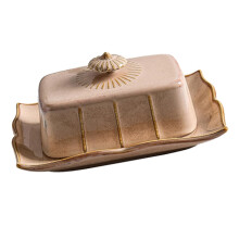 Ceramic Butter Dish with Lid, Elegant DustProof Butter Holder for Kitchen and Party Snacks
