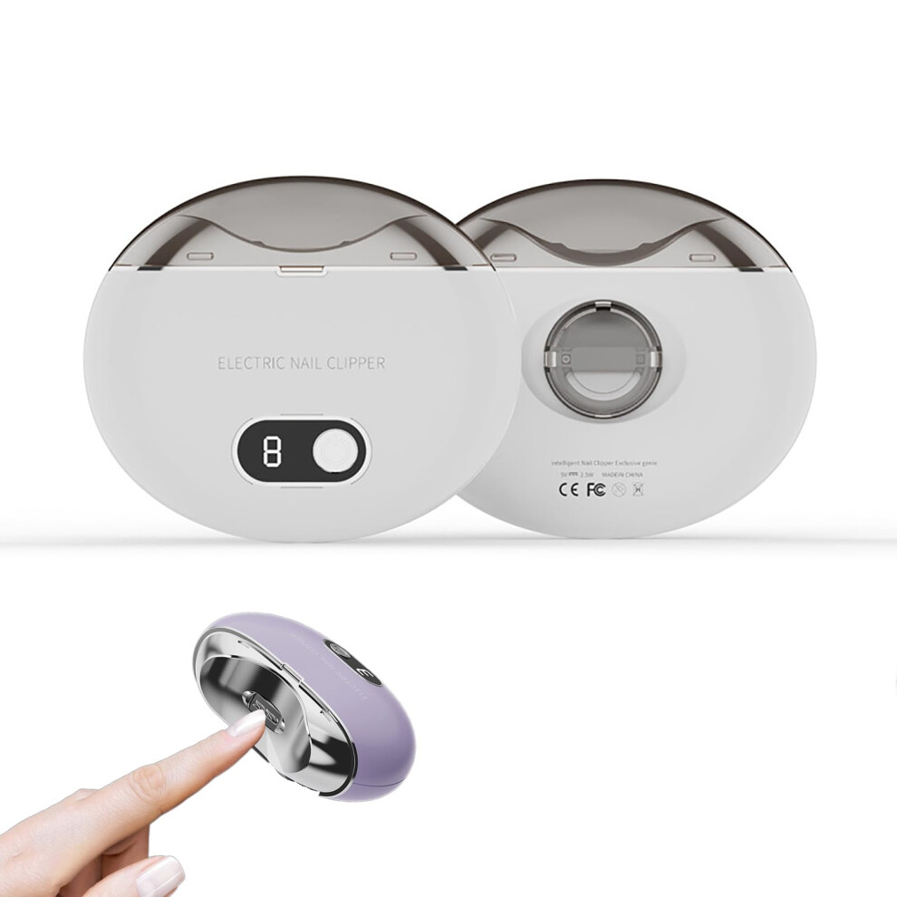 Electric Nail Clipper with Safety Enclosed Blade, 2 in 1 Trimmer and File, Builtin Debris Storage