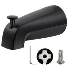 Tub Spout with Diverter Matte Black, Universal Bathtub Faucet Spout for 1/2 Inch Copper Pipe, Leak