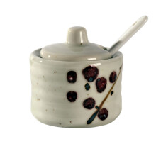 Sugar Bowl with Lid 70ML Quality Porcelain Spice Jar for Coffee Bar and Kitchen Storage