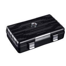 Portable Cigar Humidor with Hygrometer and Humidifier, Vintage Wood Travel Cigar Case