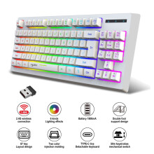 Fall Clearance ,87-KEY Wireless Keyboard Rechargeable Gaming Keyboard Multi-Color Changing LED Backlit Keyboard For PC