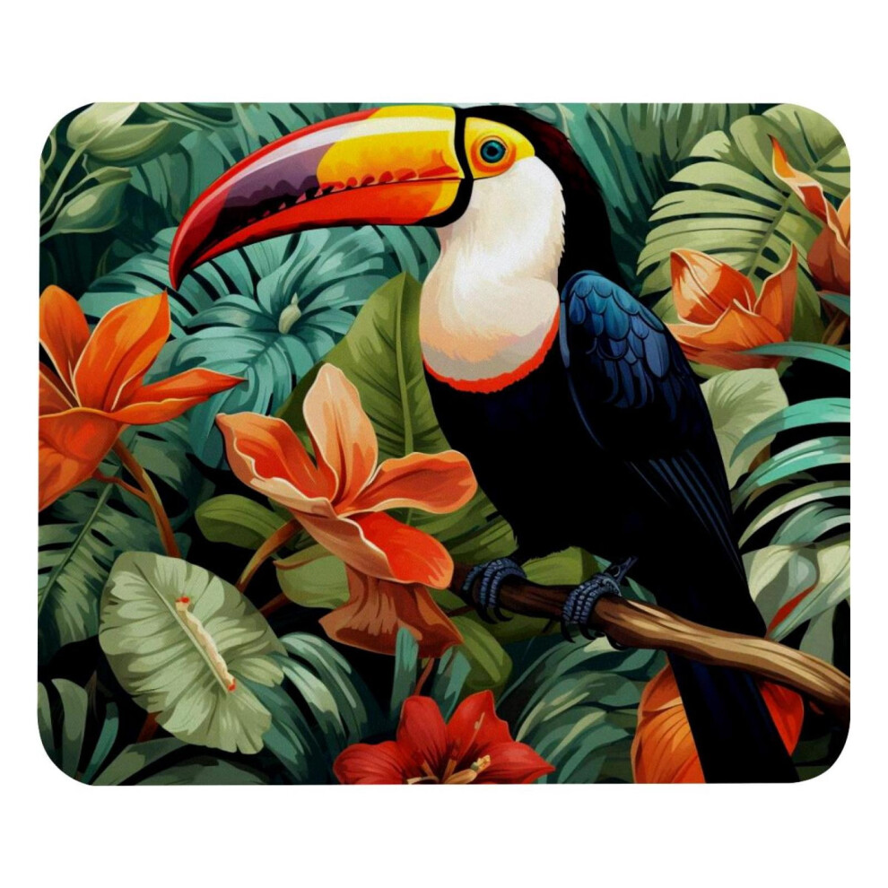 Toucan Leaves Mouse Pad - Smooth Surface, Mousepad Thick Padding, Ergonomic Design For Comfortable Gaming And Office Use 9149926298168